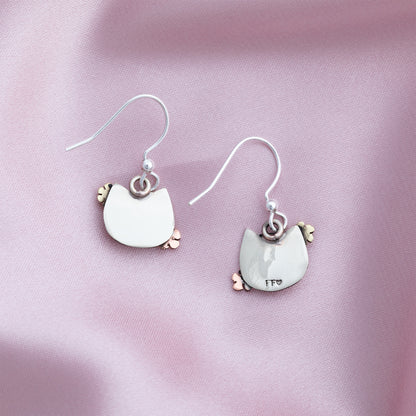 Floral Pet Mixed Metal Earrings