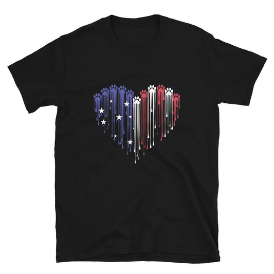 Painted Paws American Heart Flag T-Shirt